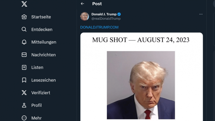 Screenshot von Trumps Beitrag