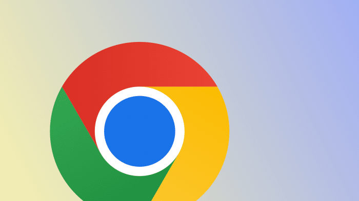 Chrome-Logo 2023 vor Farbverlauf