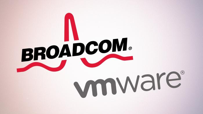 Markenschriftzüge Broadcoms und VMwares