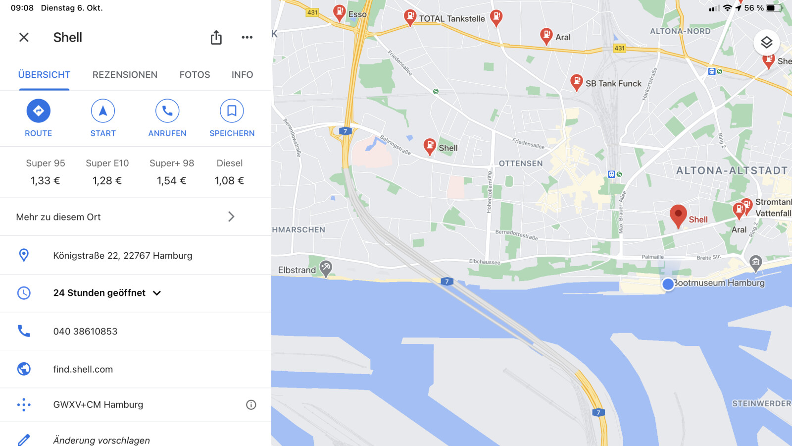 Google Maps: So vergleicht ihr mit dem Routenplaner Spritpreise