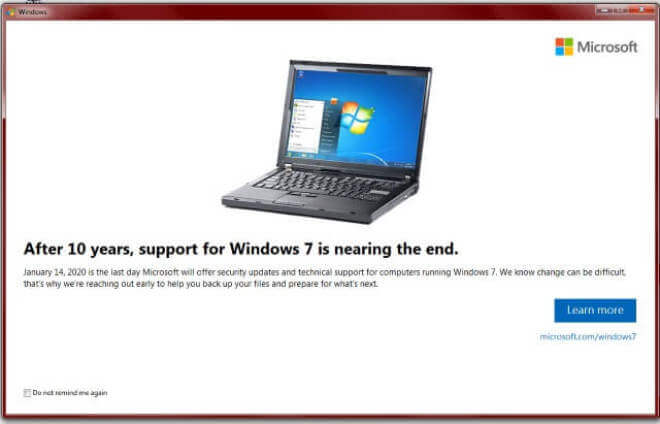 Supportende für Windows 7