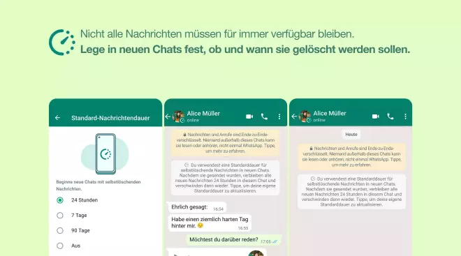 WhatsApp: Neue Optionen für selbstlöschende Nachrichten