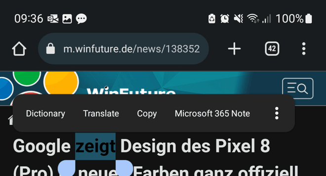 Microsoft 365 Werbung in Android